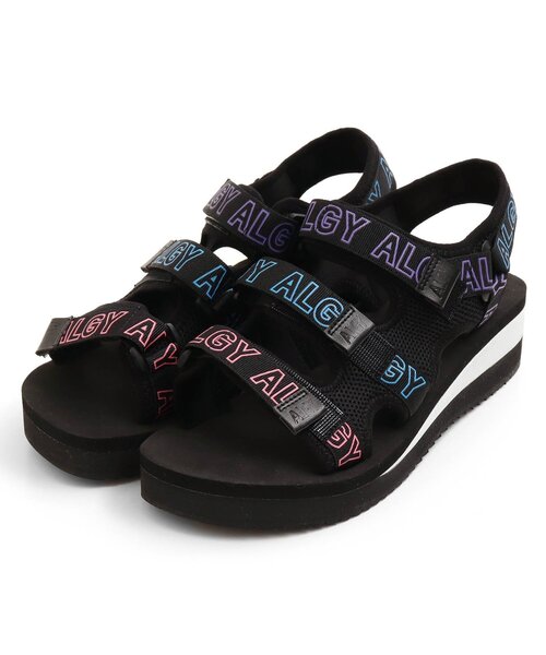 algy（アルジー）の「(レ）ロゴベルトカジュアルサンダル（サンダル・キッズ・ブラック/オフホワイト・24/22/20/21/23）」の2枚目の写真