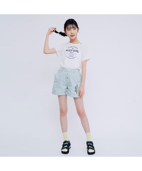 algy（アルジー）の「(レ）ロゴベルトカジュアルサンダル（サンダル・キッズ・ブラック/オフホワイト・24/22/20/21/23）」の3枚目の写真