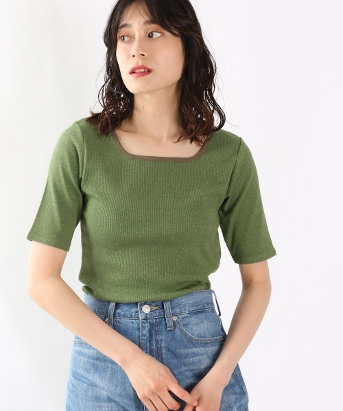 LOWRYS FARM(ローリーズファーム)の「メランジパイピング5S 945295(Tシャツ/カットソー・レディース・ブラック/パープル/グリーン/アイボリー・FREE)」の4枚目の写真