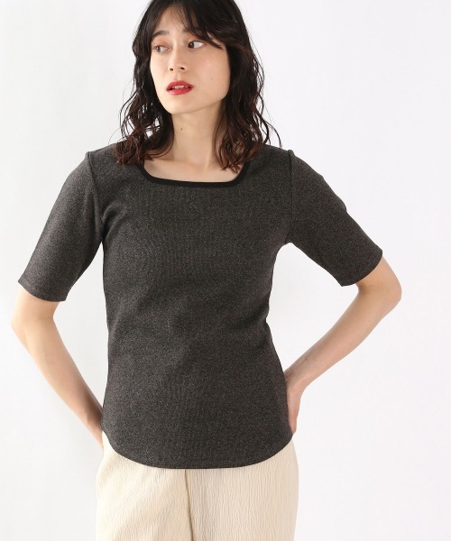 LOWRYS FARM(ローリーズファーム)の「メランジパイピング5S 945295(Tシャツ/カットソー・レディース・ブラック/パープル/グリーン/アイボリー・FREE)」の3枚目の写真