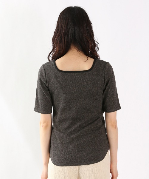 LOWRYS FARM(ローリーズファーム)の「メランジパイピング5S 945295(Tシャツ/カットソー・レディース・ブラック/パープル/グリーン/アイボリー・FREE)」の7枚目の写真