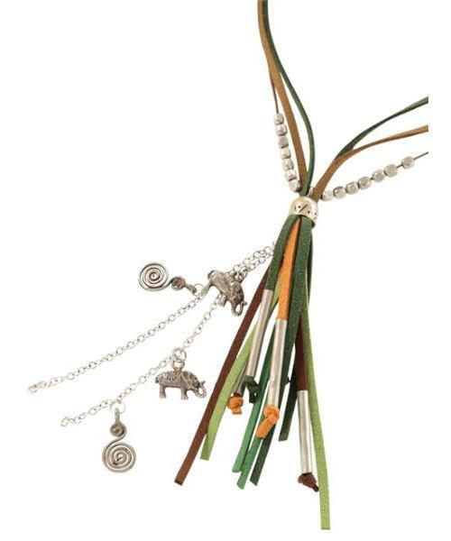 チャイハネ（チャイハネ）の「【チャイハネ】フレーザネックレス（ネックレス・レディース・パープル/ブラック/ベージュ/グリーン×オレンジ・FREE）」の4枚目の写真