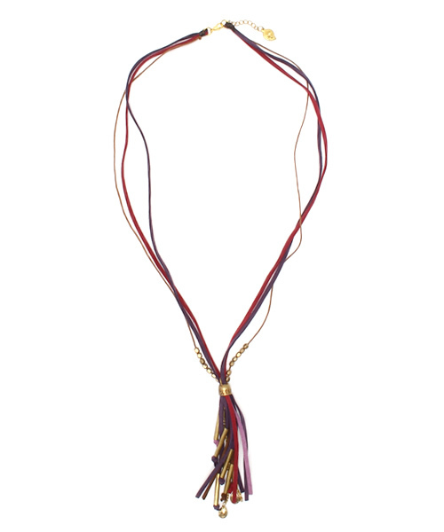 チャイハネ（チャイハネ）の「【チャイハネ】フレーザネックレス（ネックレス・レディース・パープル/ブラック/ベージュ/グリーン×オレンジ・FREE）」の13枚目の写真