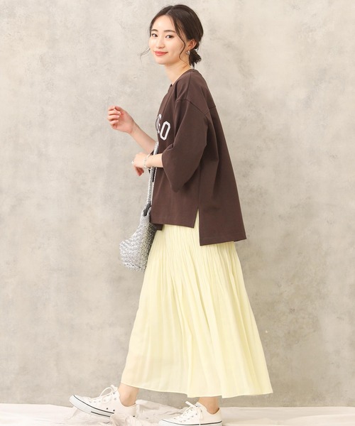 Gready Brilliant(グレディブリリアン)の「SANDIEGO5分袖(Tシャツ/カットソー・レディース・ブラウン/ダークネイビー・38)」の7枚目の写真