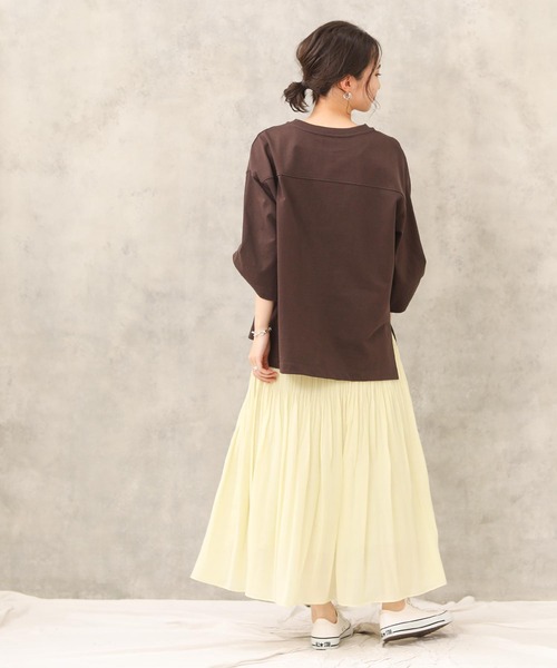 Gready Brilliant(グレディブリリアン)の「SANDIEGO5分袖(Tシャツ/カットソー・レディース・ブラウン/ダークネイビー・38)」の8枚目の写真