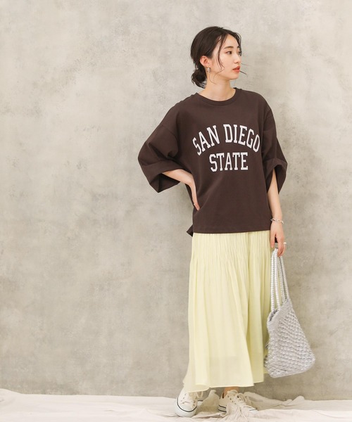 Gready Brilliant(グレディブリリアン)の「SANDIEGO5分袖(Tシャツ/カットソー・レディース・ブラウン/ダークネイビー・38)」の10枚目の写真