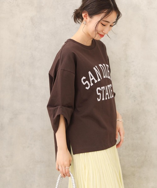 Gready Brilliant(グレディブリリアン)の「SANDIEGO5分袖(Tシャツ/カットソー・レディース・ブラウン/ダークネイビー・38)」の12枚目の写真