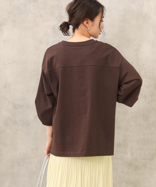 Gready Brilliant(グレディブリリアン)の「SANDIEGO5分袖(Tシャツ/カットソー・レディース・ブラウン/ダークネイビー・38)」の13枚目の写真