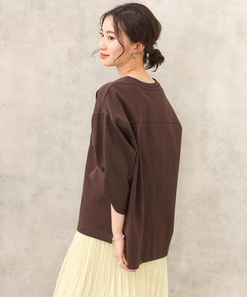 Gready Brilliant(グレディブリリアン)の「SANDIEGO5分袖(Tシャツ/カットソー・レディース・ブラウン/ダークネイビー・38)」の14枚目の写真