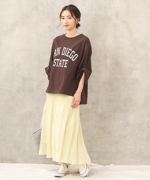 Gready Brilliant(グレディブリリアン)の「SANDIEGO5分袖(Tシャツ/カットソー・レディース・ブラウン/ダークネイビー・38)」の5枚目の写真