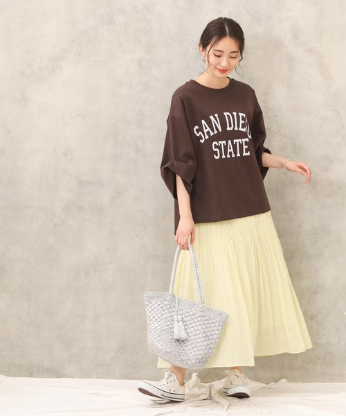 Gready Brilliant(グレディブリリアン)の「SANDIEGO5分袖(Tシャツ/カットソー・レディース・ブラウン/ダークネイビー・38)」の6枚目の写真