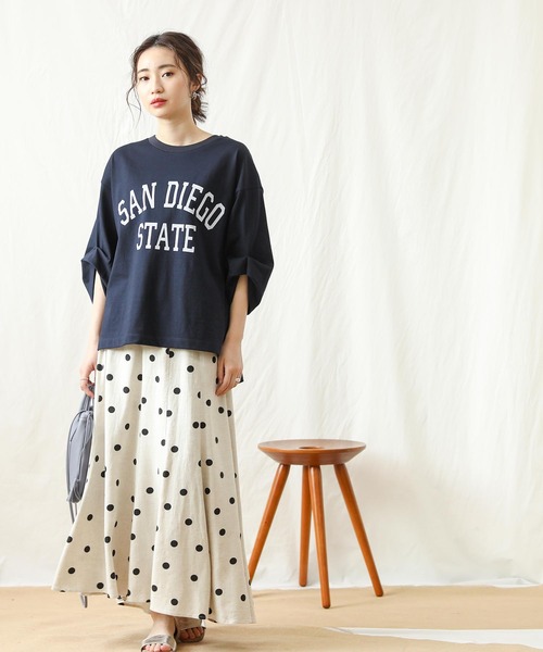 Gready Brilliant(グレディブリリアン)の「SANDIEGO5分袖(Tシャツ/カットソー・レディース・ブラウン/ダークネイビー・38)」の20枚目の写真