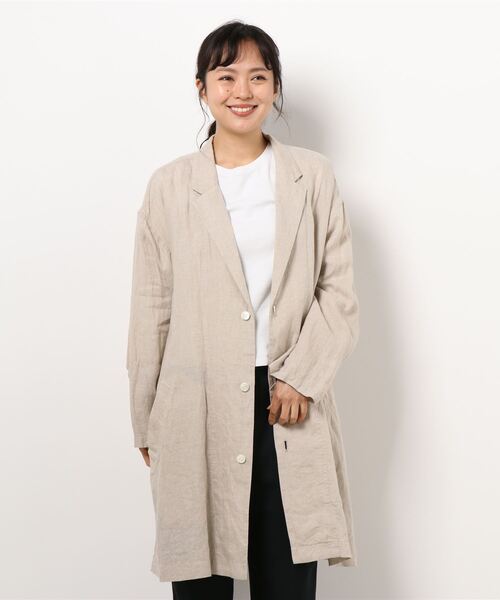 Plantation リネンコート 1 mile Plantation】BLACKリネンロング