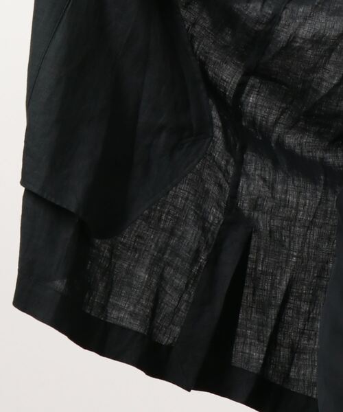 Plantation（プランテーション）の「リネンドッキング / コート/ L-line（チェスターコート・レディース・ブラック/ベージュ・02）」の4枚目の写真