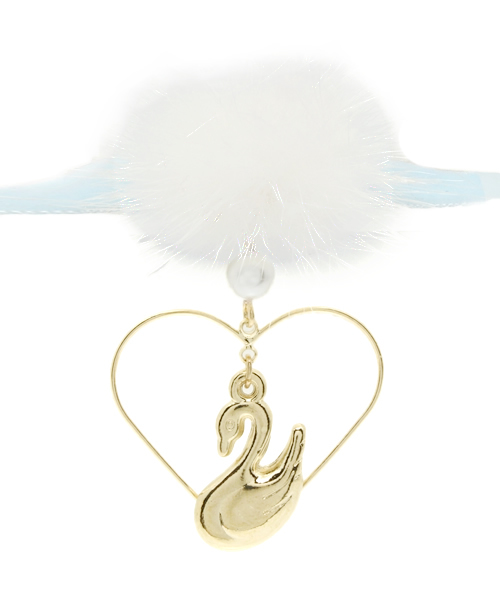 WEGO（ウィゴー）の「WEGO/ミンクスワンチョーカー（ネックレス・レディース・ホワイト/サックスブルー/ピンク・FREE）」の6枚目の写真