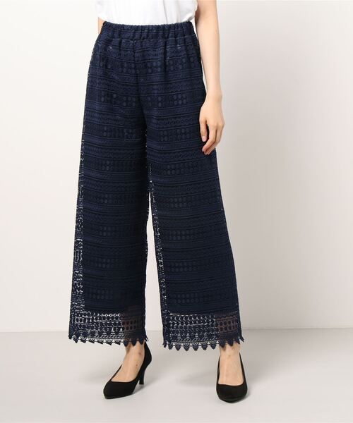 MATCH&more（マッチアンドモア）の「レースイージーパンツ（その他パンツ・レディース・ホワイト/ネイビー/ベージュ・FREE）」の3枚目の写真