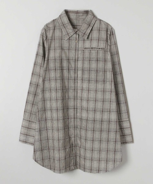 JEANASIS(ジーナシス)の「ムジガラロングレギュラーシャツ/958376(シャツ/ブラウス・レディース・ホワイト/ピンク/イエロー系その他/グレー系その他・FREE)」の2枚目の写真