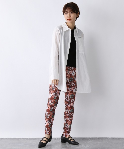 JEANASIS(ジーナシス)の「ムジガラロングレギュラーシャツ/958376(シャツ/ブラウス・レディース・ホワイト/ピンク/イエロー系その他/グレー系その他・FREE)」の9枚目の写真