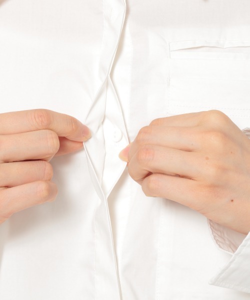 JEANASIS(ジーナシス)の「ムジガラロングレギュラーシャツ/958376(シャツ/ブラウス・レディース・ホワイト/ピンク/イエロー系その他/グレー系その他・FREE)」の16枚目の写真