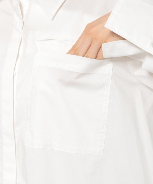 JEANASIS(ジーナシス)の「ムジガラロングレギュラーシャツ/958376(シャツ/ブラウス・レディース・ホワイト/ピンク/イエロー系その他/グレー系その他・FREE)」の14枚目の写真