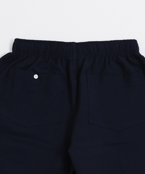 Blue Standard （ブルースタンダード）の「【セットアップ】【BLUE STANDARD/ブルースタンダード】シアサッカー無地オープンシャツ×ショートパンツ（セットアップ・メンズ・チャコールグレー/ネイビー/カーキ/アイボリー・MEDIUM/LARGE/X-LARGE）」の16枚目の写真