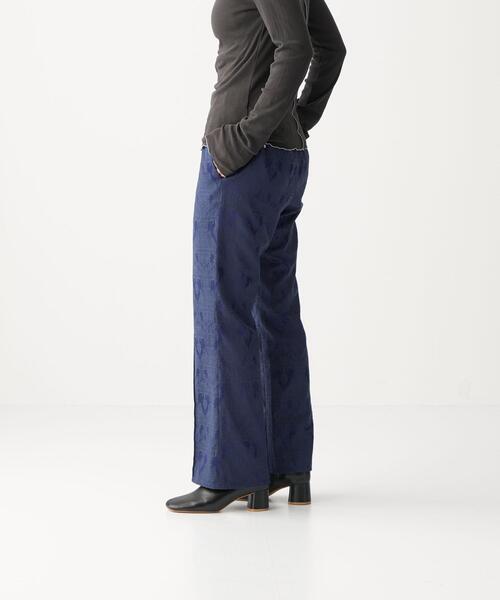 CITEN（シテン）の「＜CITEN（シテン）＞ジャカード フレア イージー パンツ（その他パンツ・レディース・ネイビー/ベージュ・FREE）」の3枚目の写真