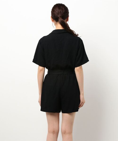 one way（ワンウェイ）の「【oneway Jeans】開襟ショートロンパース（サロペット/オーバーオール・レディース・ホワイト/ブラック/ダークブルー・FREE）」の12枚目の写真