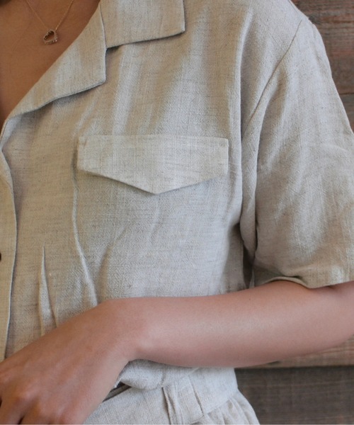 one way（ワンウェイ）の「【oneway Jeans】開襟ショートロンパース（サロペット/オーバーオール・レディース・ホワイト/ブラック/ダークブルー・FREE）」の6枚目の写真