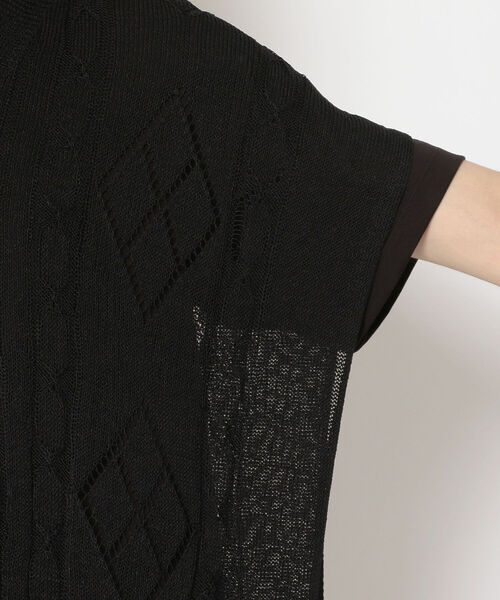 LUSOR（ルーソル）の「LUSOR（ルーソル）リネンニットベスト（ニット/セーター・メンズ・ブラック/ベージュ・FREE）」の9枚目の写真