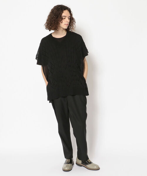 LUSOR（ルーソル）の「LUSOR（ルーソル）リネンニットベスト（ニット/セーター・メンズ・ブラック/ベージュ・FREE）」の5枚目の写真