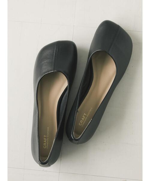 CRAFT STANDARD BOUTIQUE（クラフトスタンダードブティック）の「オブリークトゥーフラットシューズ　＊（バレエシューズ・レディース・パイソン/ブラック/アイボリー/ブラウン・S/M/L）」の12枚目の写真