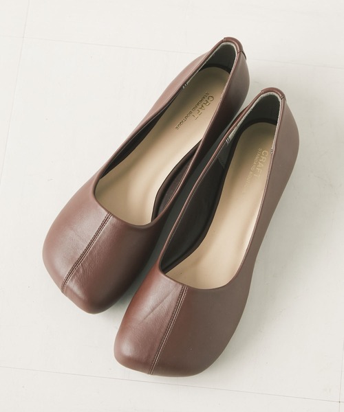 CRAFT STANDARD BOUTIQUE（クラフトスタンダードブティック）の「オブリークトゥーフラットシューズ　＊（バレエシューズ・レディース・パイソン/ブラック/アイボリー/ブラウン・S/M/L）」の4枚目の写真