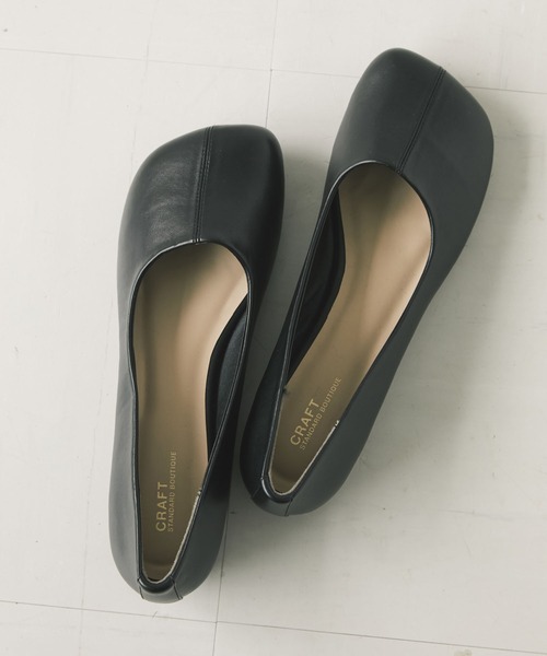 CRAFT STANDARD BOUTIQUE（クラフトスタンダードブティック）の「オブリークトゥーフラットシューズ　＊（バレエシューズ・レディース・パイソン/ブラック/アイボリー/ブラウン・S/M/L）」の3枚目の写真