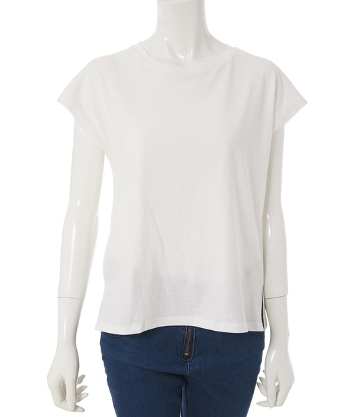 fifth（フィフス）の「フレンチスリーブベーシックTシャツ（Tシャツ/カットソー・レディース・ブルー/ブラック/グレイッシュベージュ/ホワイト・MEDIUM）」の2枚目の写真