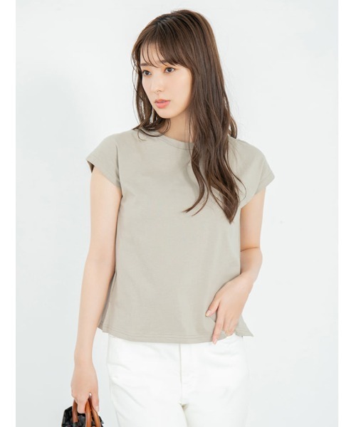 fifth（フィフス）の「フレンチスリーブベーシックTシャツ（Tシャツ/カットソー・レディース・ブルー/ブラック/グレイッシュベージュ/ホワイト・MEDIUM）」の3枚目の写真