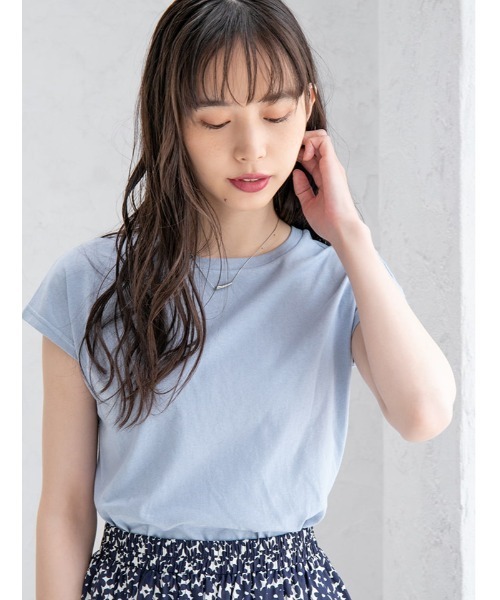 fifth（フィフス）の「フレンチスリーブベーシックTシャツ（Tシャツ/カットソー・レディース・ブルー/ブラック/グレイッシュベージュ/ホワイト・MEDIUM）」の4枚目の写真