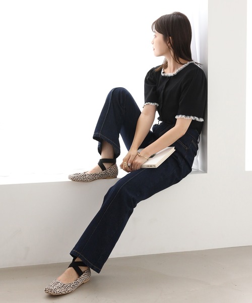 one after another NICE CLAUP（ワンアフターアナザーナイスクラップ）の「クロスバレエシューズ（バレエシューズ・レディース・ブラック/アイボリー/アニマル・S/M/L）」の22枚目の写真