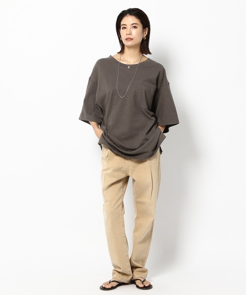 BABYLON 売れ筋商品|||バビロン Tシャツ トップス レディース Tops Beige BABYLONE（バビロン）の「BABYLONE / ヘンプコンBIGポケT【洗濯