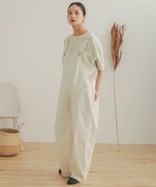 SENSE OF PLACE by URBAN RESEARCH(センスオブプレイスバイアーバンリサーチ)の「カツラギオーバーオール(サロペット/オーバーオール・メンズ・アイボリー/チャコールグレー・LARGE/MEDIUM)」の3枚目の写真