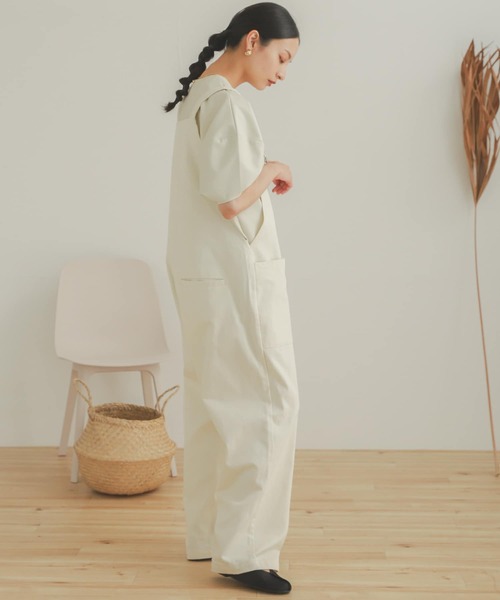 SENSE OF PLACE by URBAN RESEARCH(センスオブプレイスバイアーバンリサーチ)の「カツラギオーバーオール(サロペット/オーバーオール・メンズ・アイボリー/チャコールグレー・LARGE/MEDIUM)」の14枚目の写真