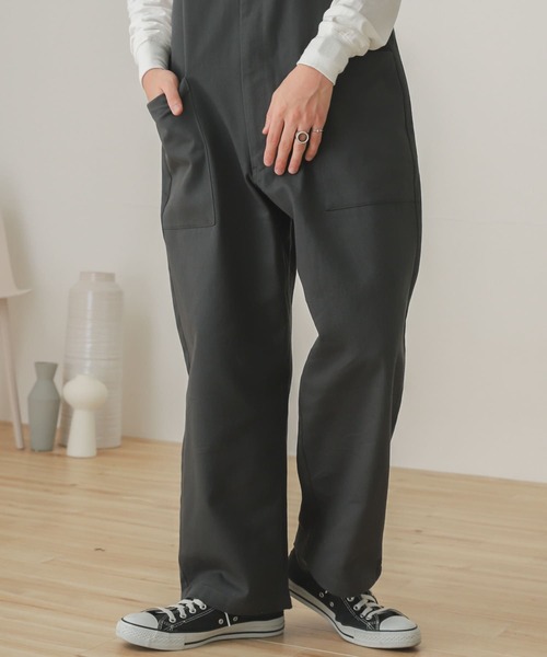 SENSE OF PLACE by URBAN RESEARCH(センスオブプレイスバイアーバンリサーチ)の「カツラギオーバーオール(サロペット/オーバーオール・メンズ・アイボリー/チャコールグレー・LARGE/MEDIUM)」の6枚目の写真