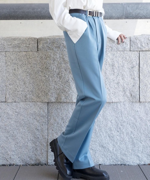 G.O.C（ジーオーシー）の「TR ストレート タック スラックス パンツ（スラックス・メンズ・ブラック/ベージュ/パープル/ブラウン/グレー/ブルー/ブラウン系その他/グレイッシュベージュ/ワイン/ダークグリーン/オフホワイト・SMALL/MEDIUM/LARGE）」の9枚目の写真