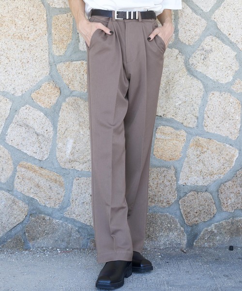 G.O.C（ジーオーシー）の「TR ストレート タック スラックス パンツ（スラックス・メンズ・ブラック/ベージュ/パープル/ブラウン/グレー/ブルー/ブラウン系その他/グレイッシュベージュ/ワイン/ダークグリーン/オフホワイト・SMALL/MEDIUM/LARGE）」の19枚目の写真