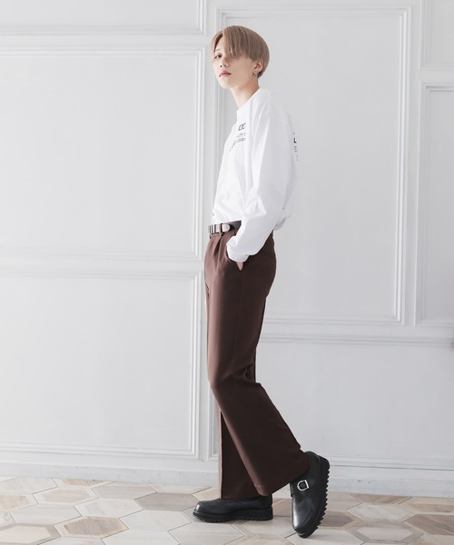 G.O.C（ジーオーシー）の「TR ストレート タック スラックス パンツ（スラックス・メンズ・ブラック/ベージュ/パープル/ブラウン/グレー/ブルー/ブラウン系その他/グレイッシュベージュ/ワイン/ダークグリーン/オフホワイト・SMALL/MEDIUM/LARGE）」の16枚目の写真