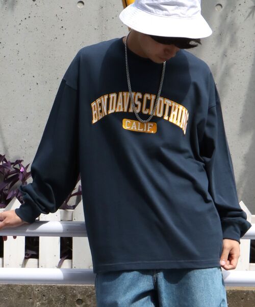 BEN DAVIS(ベンデイビス)の「【BEN DAVIS(ベンデイビス)】≪NAVAL別注≫ FRONT LOGO WAPPEN HEAVY LONG SLEEVE T / フロント ロゴワッペン ヘビーウェイト ロンT(Tシャツ/カットソー・メンズ・グリーン系その他/ホワイト/ネイビー・MEDIUM/LARGE/X-LARGE)」の3枚目の写真