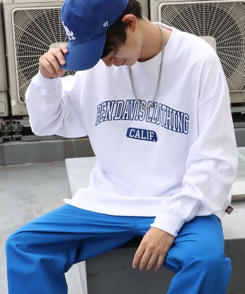 BEN DAVIS(ベンデイビス)の「【BEN DAVIS(ベンデイビス)】≪NAVAL別注≫ FRONT LOGO WAPPEN HEAVY LONG SLEEVE T / フロント ロゴワッペン ヘビーウェイト ロンT(Tシャツ/カットソー・メンズ・グリーン系その他/ホワイト/ネイビー・MEDIUM/LARGE/X-LARGE)」の2枚目の写真