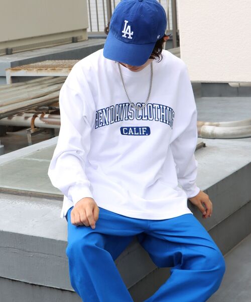 BEN DAVIS(ベンデイビス)の「【BEN DAVIS(ベンデイビス)】≪NAVAL別注≫ FRONT LOGO WAPPEN HEAVY LONG SLEEVE T / フロント ロゴワッペン ヘビーウェイト ロンT(Tシャツ/カットソー・メンズ・グリーン系その他/ホワイト/ネイビー・MEDIUM/LARGE/X-LARGE)」の4枚目の写真
