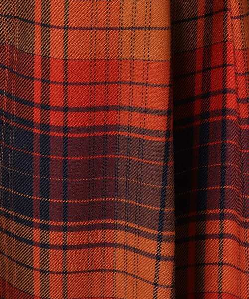 ドゥロワー　Drawer チェック柄　オレンジ　パンツ ウール　日本製　40 Drawer（ドゥロワー）の「＜Drawer（ドゥロワー）＞ ウール