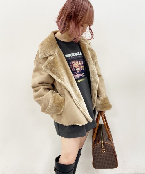 one after another NICE CLAUP(ワンアフターアナザーナイスクラップ)の「アソートビックTシャツ(Tシャツ/カットソー・レディース・ホワイト/オフホワイト/ホワイト系その他/チャコール・FREE)」の13枚目の写真