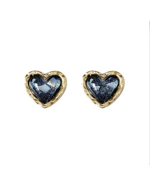 KONVINI(コンビニ)の「【Zarabanda 】ハートピアス / ele1026 ele1027(ピアス(両耳用)・レディース・ブラック×ゴールド/ホワイト×ゴールド・FREE)」の4枚目の写真